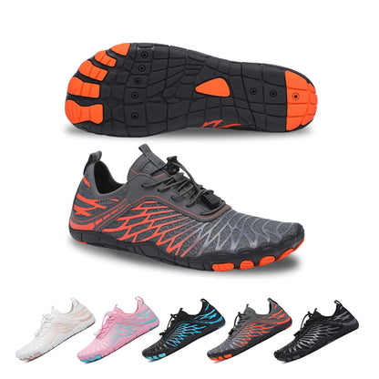 Hike Footwear Barefoot Shoes - Women & Men Wide Toe Water Shoes for Swimming & Running - Breathable Non-Slip Athletic Footwear (Orange Adult Women 16 Numeric US Footwear Size System Medium)